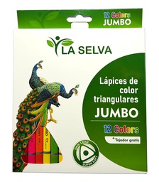 [LS417J-12] Color largo tiangular JUMBO mina 5mm soft La Selva de 12 colores + tajador