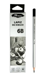 [LS8000-6B] Lapiz carbonico de dibujo 6B-3.1mm La Selva 12pcs